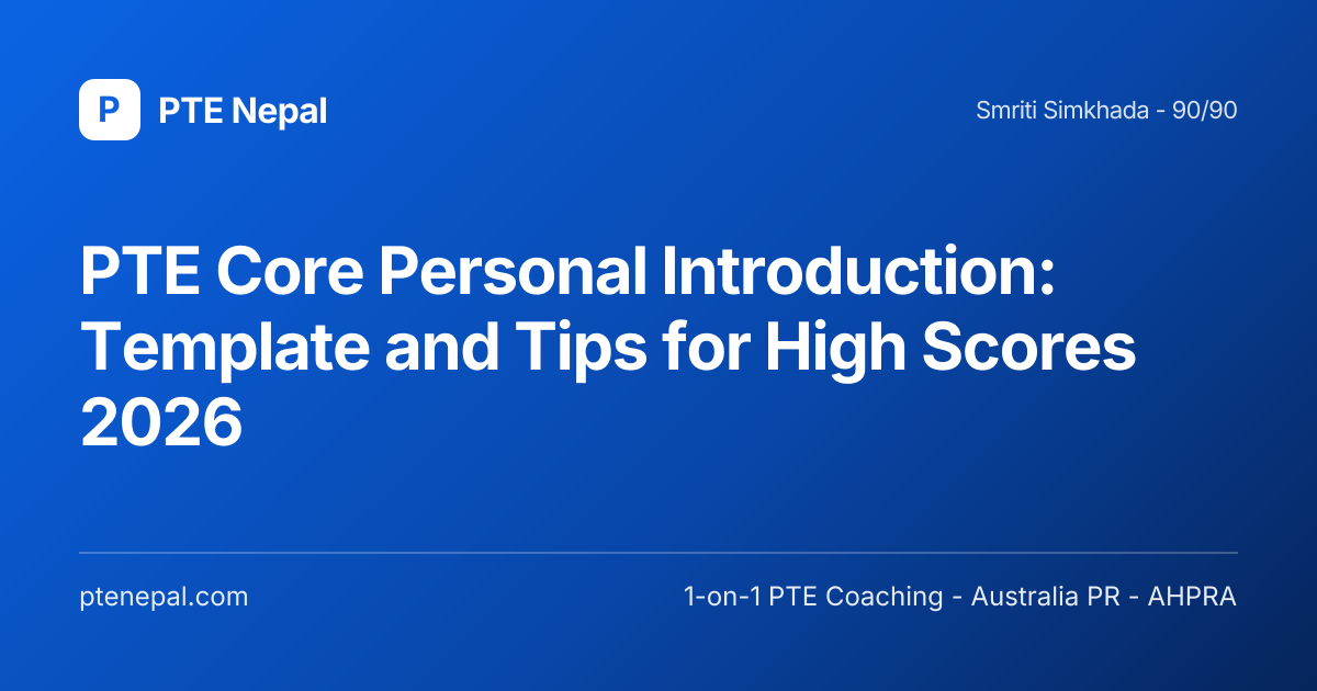 PTE Core Personal Introduction Template & Tips 2026 | Canada PR Guide ...
