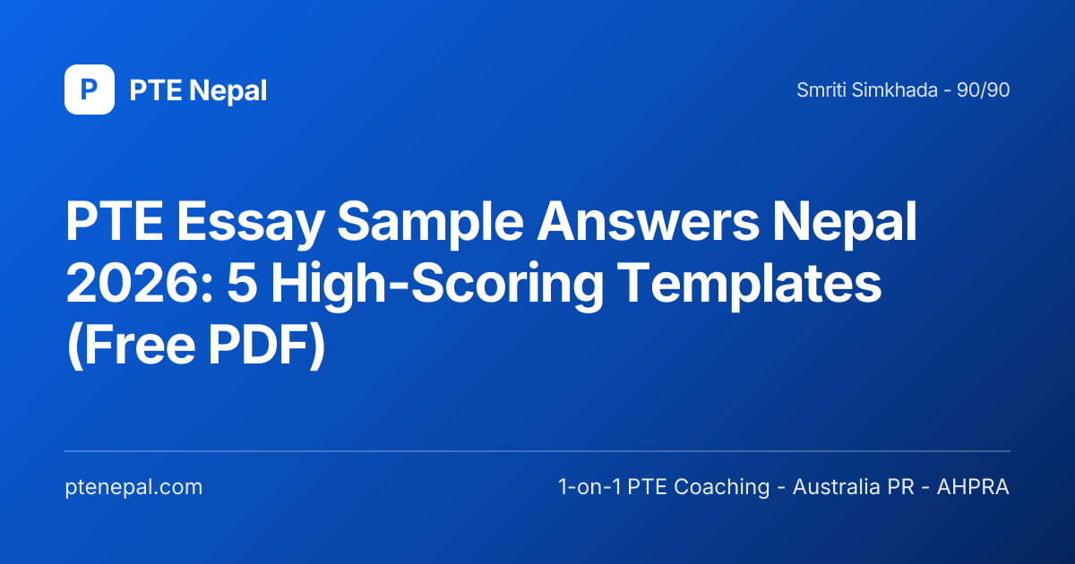 Pte Example/sample PTE Essay Sample Answers 2026: 5 Examples + Free PDF | PTE Nepal